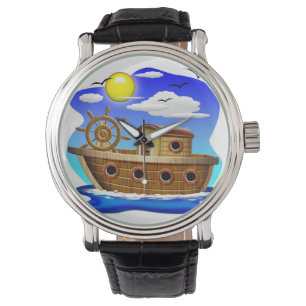 Fischboot Cartoon  Armbanduhr