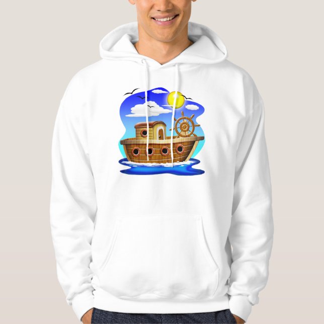 Fischboot Cartoon  Hoodie (Vorderseite)