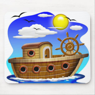 Fischboot Cartoon Mousepad