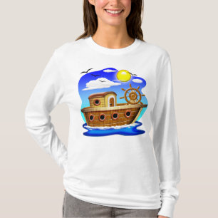 Fischboot Cartoon T-Shirt
