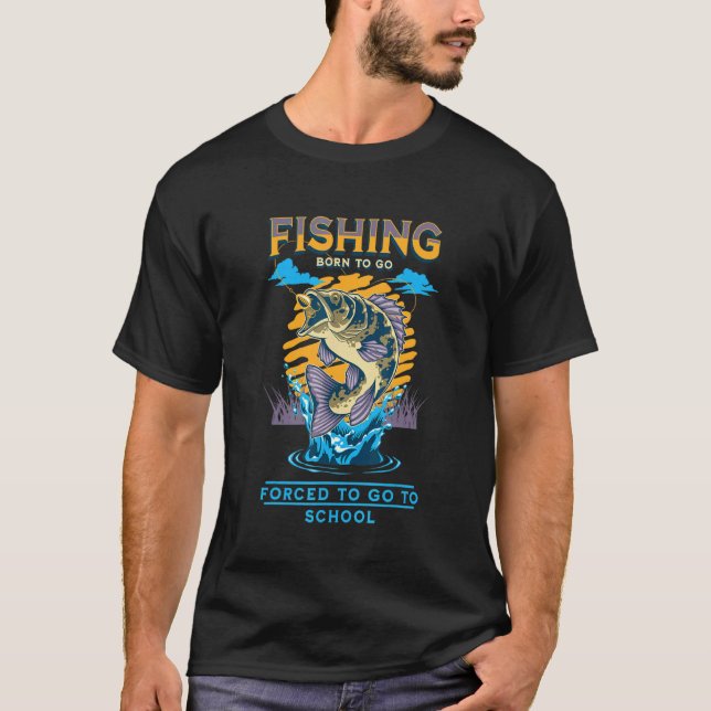 Fischbootarbeiter Jon Boot Zum Angeln Geboren T-Shirt (Vorderseite)