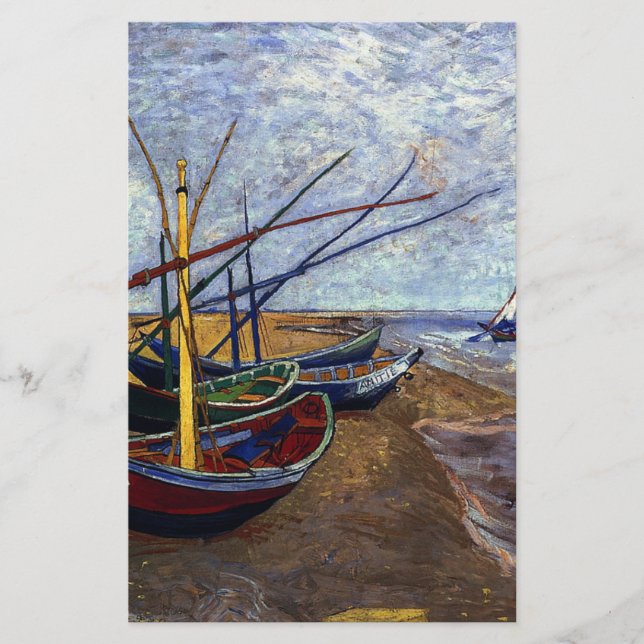 Fischboote am Strand Briefpapier (Vorderseite)