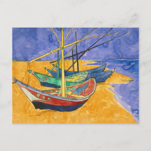 Fischboote am Strand von Vincent Van Gogh Postkarte