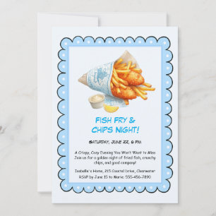 Fischbraten & Chips – Informelle Seafood-Party-Ein Einladung