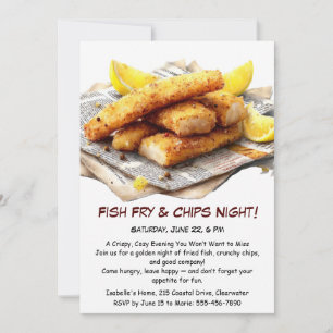 Fischbraten & Chips – Informelle Seafood-Party-Ein Einladung