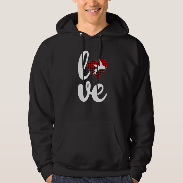 Fischbüffel Karierte Liebe Fliegen Valenti Hoodie (Vorderseite)