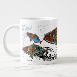 Fischdesign Tasse/Nadelstich Design/Elemente Jumbo-Tasse