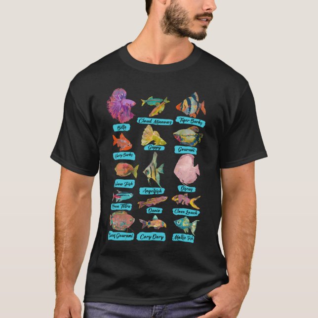 Fischdiagramm mit Namen T-Shirt (Vorderseite)
