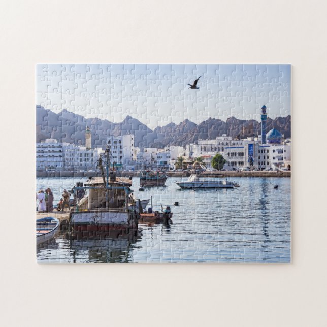 Fischdocks auf Muttrah - Muscat, Oman Puzzle (Horizontal)