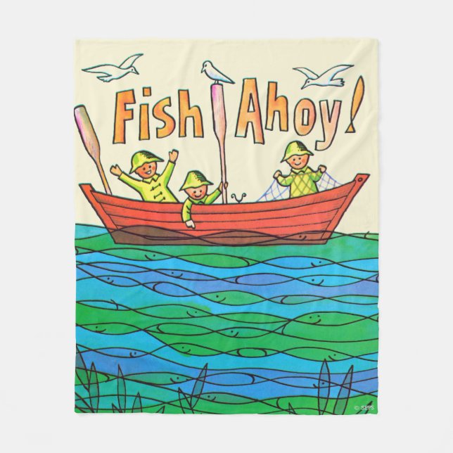 Fische Ahoy! Fleecedecke (Vorderseite)