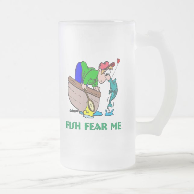 Fische Angst Me Funny Fishing Tasse (Rechts)