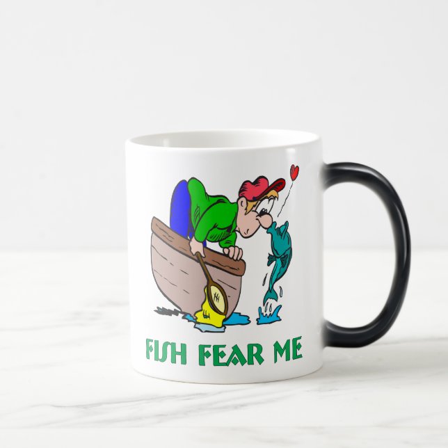 Fische Angst Me Funny Fishing Tasse (Rechts)