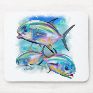 Fische auf dem Mausklick in leuchtenden Farben zul Mousepad