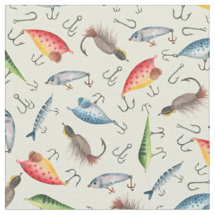 Fische auf hellgelben Flächen Stoff