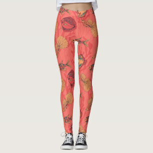 Fische auf lebendem Korallenhintergrund Leggings