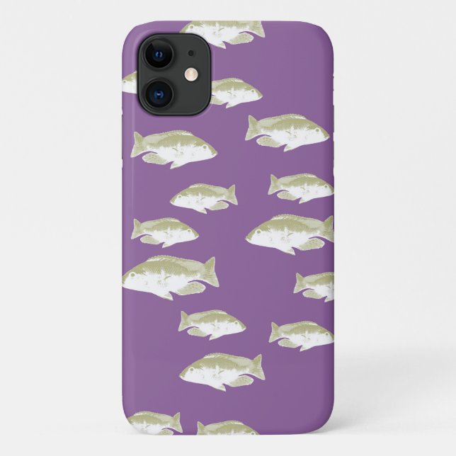 Fische auf lila Case-Mate iPhone hülle (Rückseite)