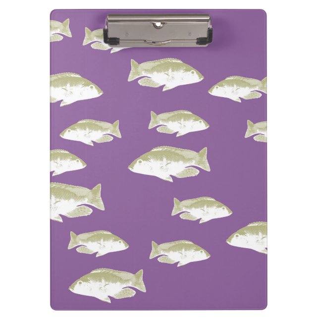 Fische auf lila klemmbrett (Vorderseite)