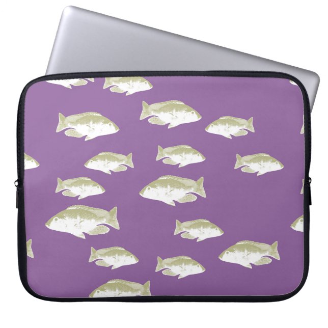 Fische auf lila laptopschutzhülle (Vorderseite)
