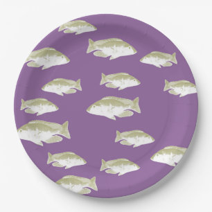 Fische auf lila pappteller