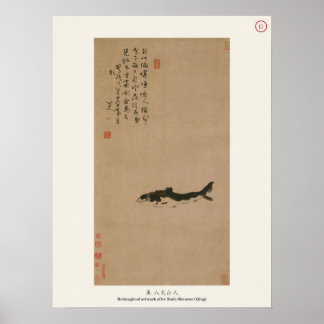 Fische - Bada Shanren, Qing-Dynastie Tuschemalerei Poster