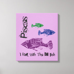 Fische Big Fish Wrapped Canvas Art Print (Lila) Leinwanddruck