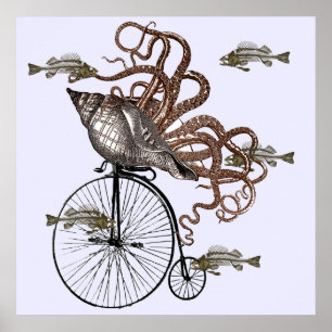 Fische brauchen ein Fahrrad Poster
