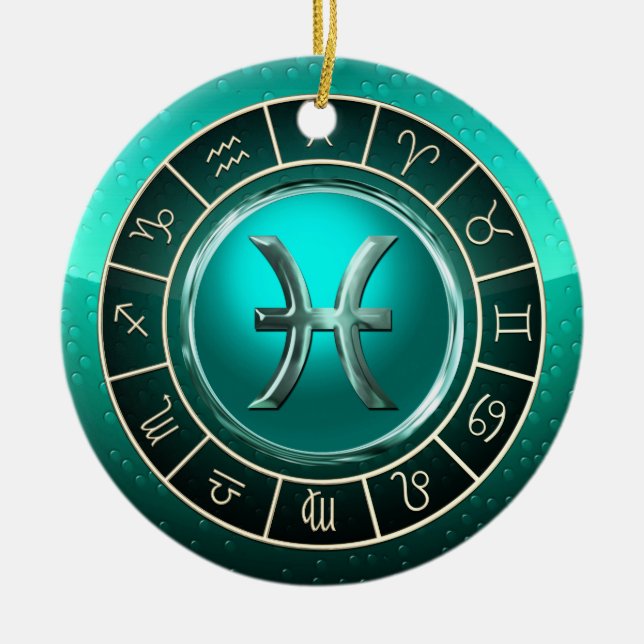 Fische - das Fisch-astrologische Zeichen Keramik Ornament (Vorne)