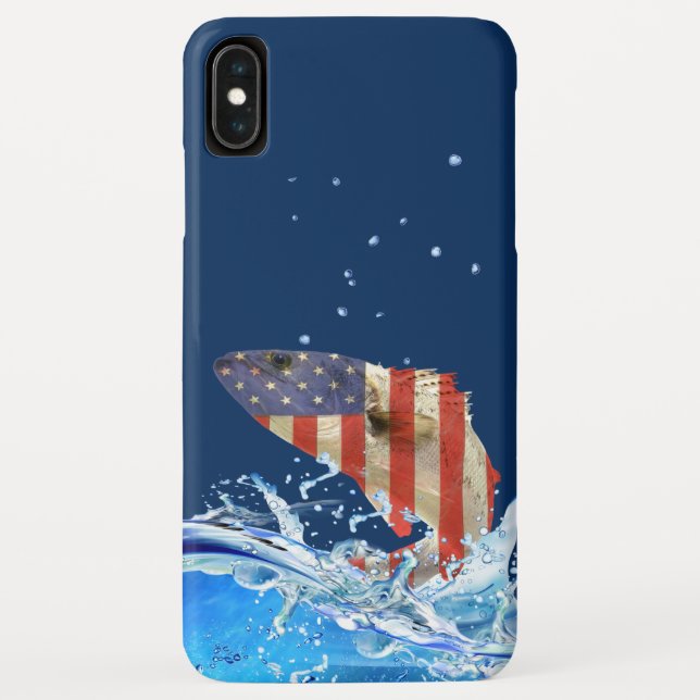 Fische der amerikanischen Flagge, die aus dem Wass Case-Mate iPhone Hülle (Rückseite)