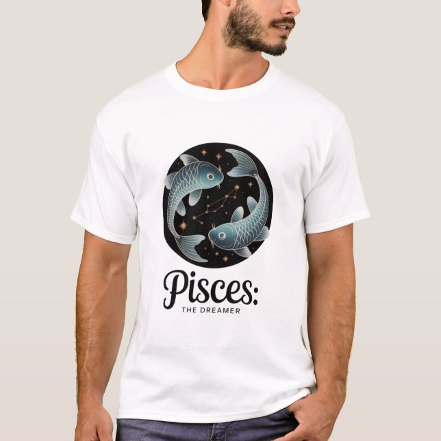 Fische Der Träumer Zodiac Sternbild Ästhetik  T-Shirt (Vorderseite)