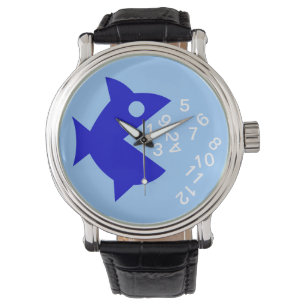 Fische, die die Anzahl Armbanduhr