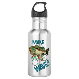 Fische, die ein Fahrrad fahren Motivierend Edelstahlflasche