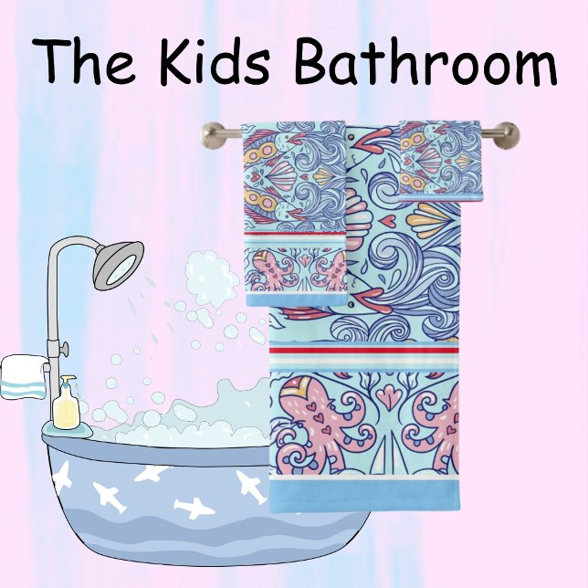 Fische, die rot, weiß, blau sind badhandtuch set (Von Creator hochgeladen)