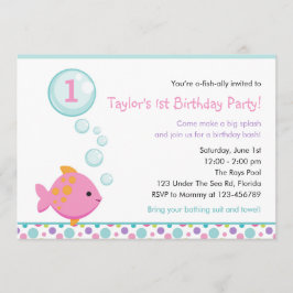 Fische Einladungen zum Geburtstag (Mädchen) mit Bl