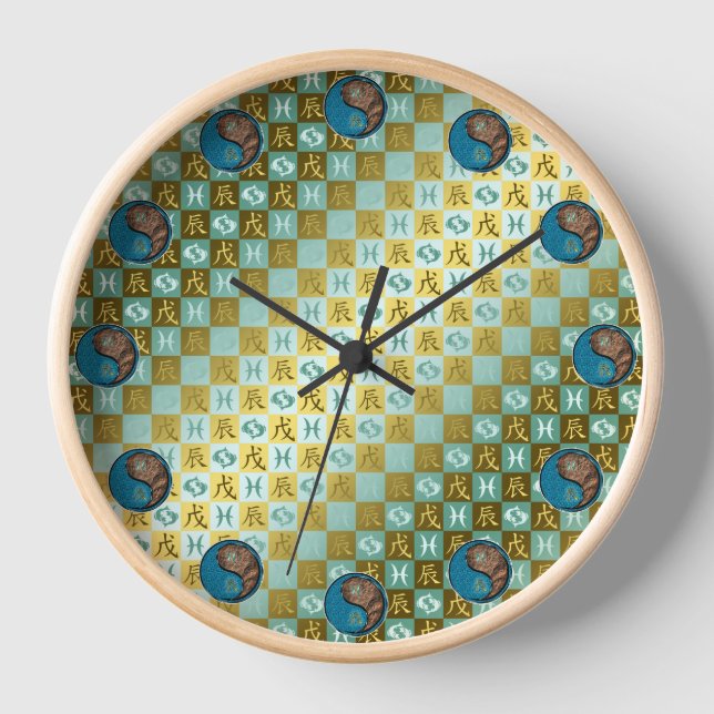 Fische & Erddrache Uhr (Vorderseite)