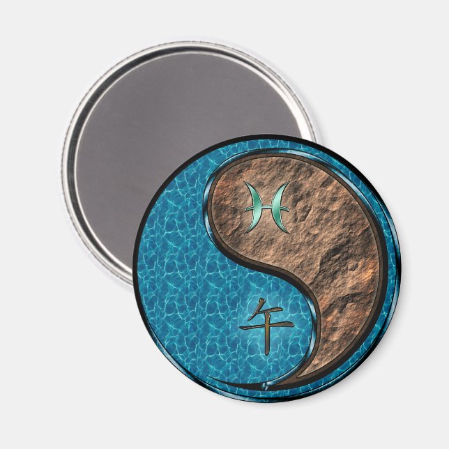 Fische & Erdpferd Magnet (Vorderseite/Rückseite)