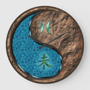 Fische & Erdziege Große Wanduhr