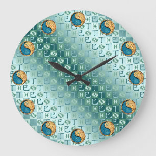 Fische & Feuer Schlange Große Wanduhr