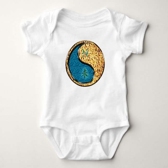 Fische & Feuer Ziege Baby Strampler (Vorderseite)