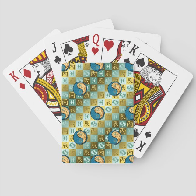 Fische & Feuerdrache Spielkarten (Rückseite)