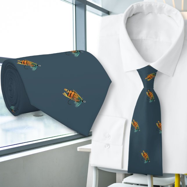 Fische Fischfang Dark Blue Neck Tie Krawatte (Von Creator hochgeladen)
