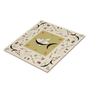 FISCHE Fünfzigerjahre der Keramik-Fliese Fliese