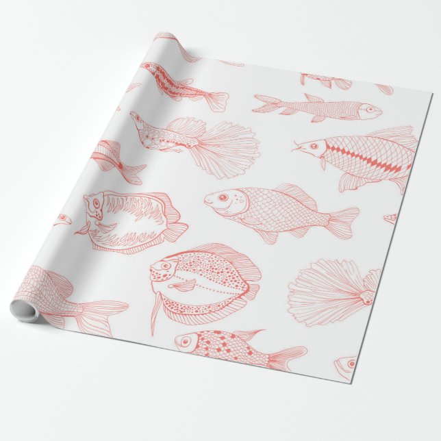 Fische Geschenkpapier (Ungerollt)