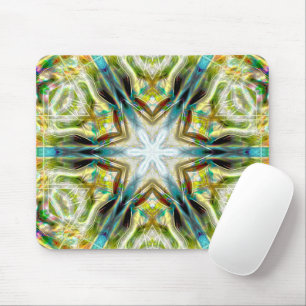 Fische glänzende Sandstruktur Kaleidoskop, grün vo Mousepad