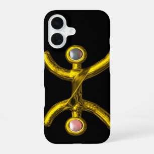 FISCHE GOLD-STERNZEICHEN-SCHMUCK Rosa Weiße Perlen iPhone 16 Hülle