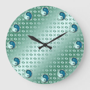 Fische Große Wanduhr