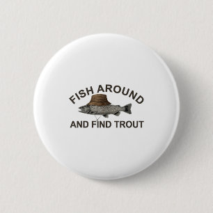 Fische herumlaufen und Forellen finden, lustiger A Button