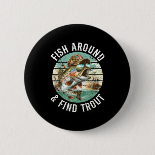 Fische herumlaufen und Forellen finden, lustiger A Button