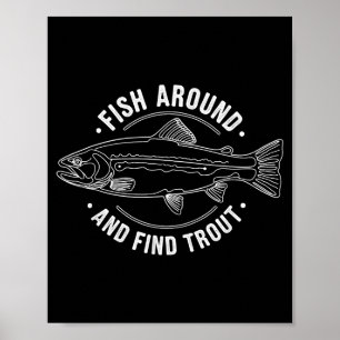 Fische herumlaufen und Forellen finden Lustiges An Poster