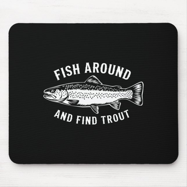 Fische herumlaufen und Forellen lustige Angler fin Mousepad (Vorne)