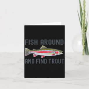 Fische herumlaufen und Forellen lustige Angler Fis Karte